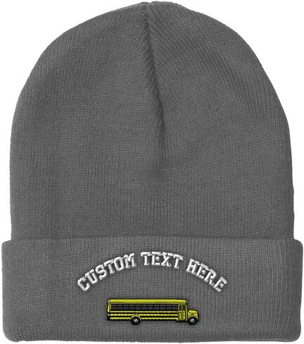 Custom Beanies for Men School Bus A Embroidery Bus Winter Hats for Women Acrylic Skull Cap 1 Size in Saudi Arabia