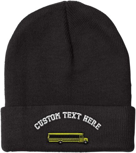 Custom Beanies for Men School Bus A Embroidery Bus Winter Hats for Women Acrylic Skull Cap 1 Size in Saudi Arabia