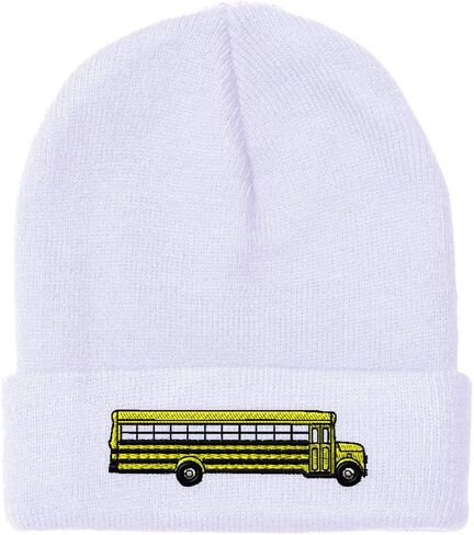 Custom Beanies for Men School Bus A Embroidery Bus Winter Hats for Women Acrylic Skull Cap 1 Size in Saudi Arabia