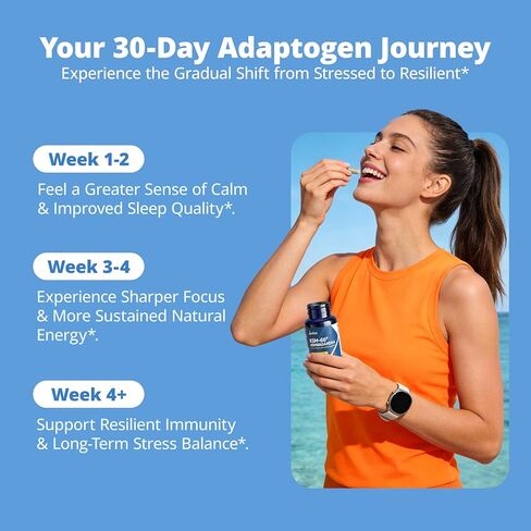 KSM-66 مكملات اشواغاندا | مستخلص جذور أشواغاندا للنساء والرجال | مجمع Adaptogen 10 في 1 لمدير الكورتيزول والإجهاد والطاقة ودعم المناعة | 60 كبسولة نباتية in Kuwait