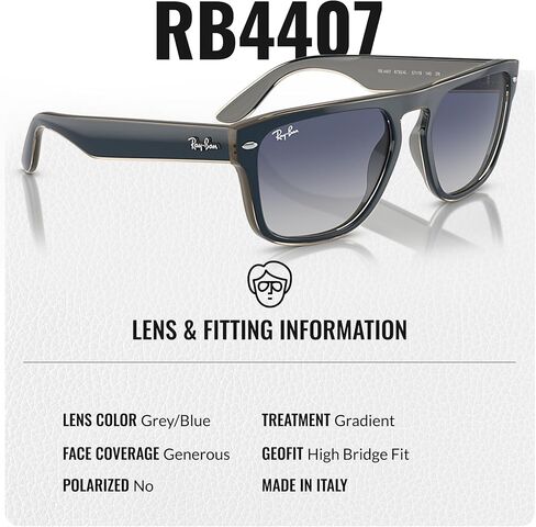 نظارات شمسية Ray-Ban RB4407 مربعة الشكل للرجال والنساء مع مجموعة نظارات RAYBAN الرسمية in Kuwait