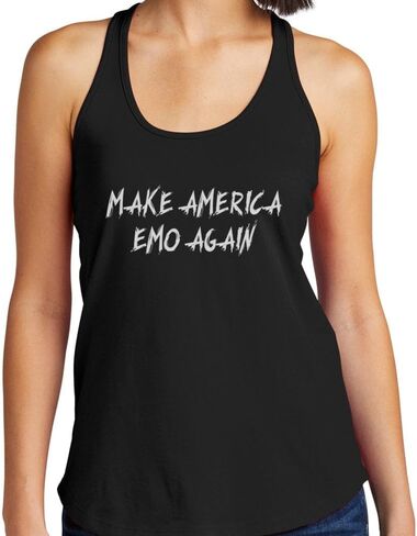 Make America Emo Again Tank Top Fitted Racerback Women's in Saudi Arabia