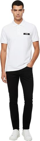 Versace Jeans Couture White Mens Polo Shirt with Contrast Chest Patch in Saudi Arabia