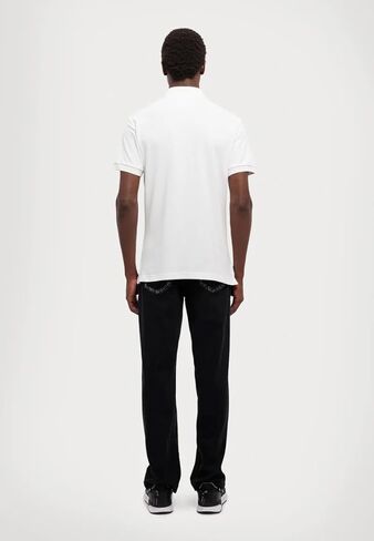 Versace Jeans Couture White Mens Polo Shirt with Contrast Chest Patch in Saudi Arabia