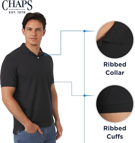 Chaps Men's Everyday Casual Classic Fit Stretch Pique Polo Shirt (S-2XL) in Saudi Arabia