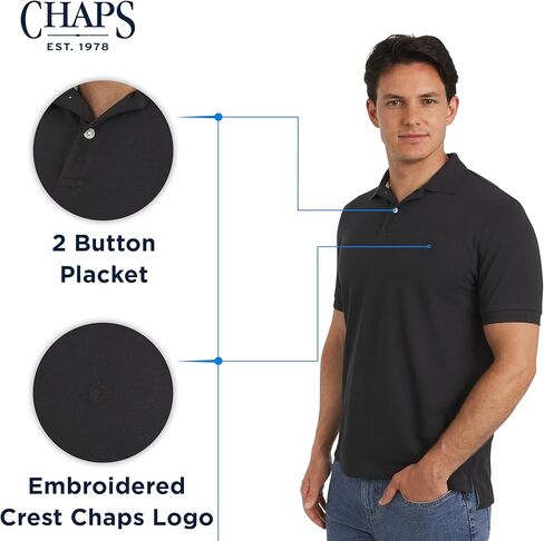 Chaps Men's Everyday Casual Classic Fit Stretch Pique Polo Shirt (S-2XL) in Saudi Arabia