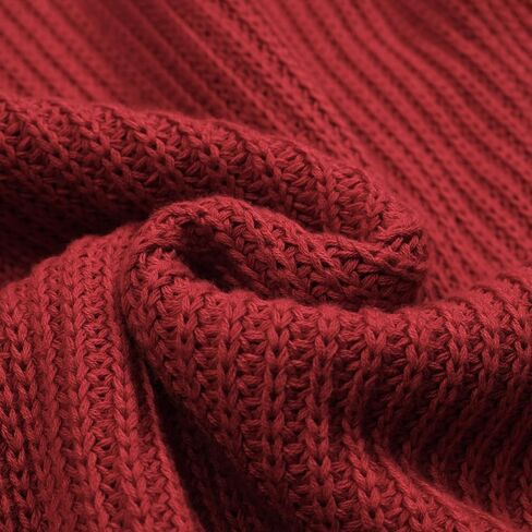 قمصان بولو متماسكة بأكمام طويلة من OXKNIT للرجال، سترة صوفية على طراز الستينيات من طراز Mod باللون الأحمر الداكن ورقبة على شكل حرف V مع ياقة بيج in Kuwait