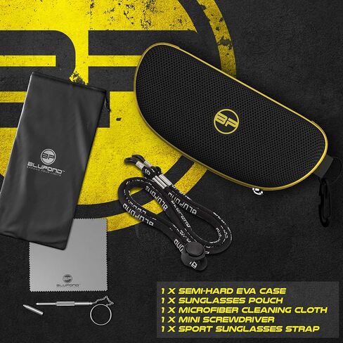 BLUPOND Knight Visor Large Sunglasses Case with Metal Carabiner & Zipper - EVA Semi Hard Frame Glasses Case for Men & Women in Saudi Arabia