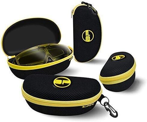 BLUPOND Knight Visor Large Sunglasses Case with Metal Carabiner & Zipper - EVA Semi Hard Frame Glasses Case for Men & Women in Saudi Arabia