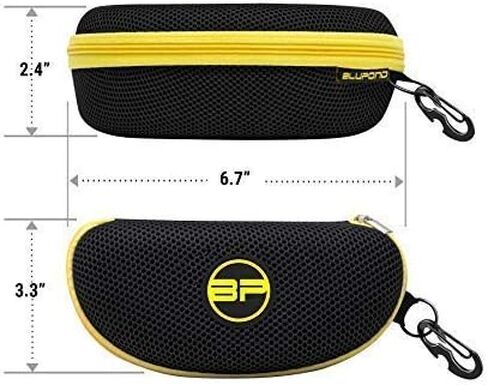 BLUPOND Knight Visor Large Sunglasses Case with Metal Carabiner & Zipper - EVA Semi Hard Frame Glasses Case for Men & Women in Saudi Arabia