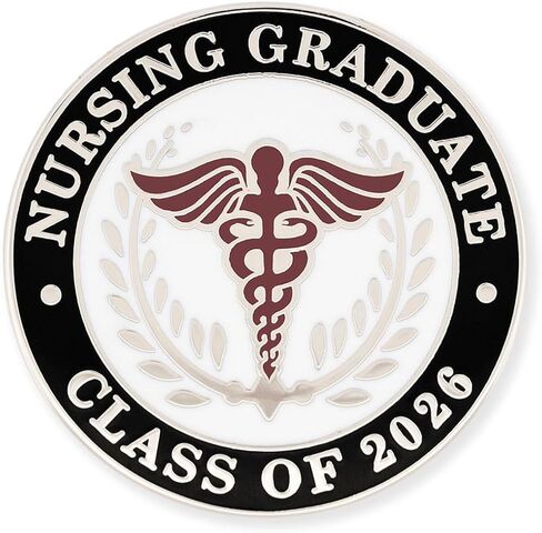 PinMart's 2026 Nursing Graduate Pin – Cloisonné RN LPN BSN Badge, Nurse Pinning Ceremony Accessory, Graduation 2026 Decoration, Caduceus Healthcare Lapel Pin for Students and Graduates in Saudi Arabia