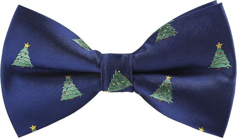 Mens Christmas Bow Tie Festival Theme Pattern Jacquard Woven Xmas Party Pre-Tied Bowties in Saudi Arabia