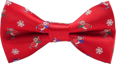 Mens Christmas Bow Tie Festival Theme Pattern Jacquard Woven Xmas Party Pre-Tied Bowties in Saudi Arabia
