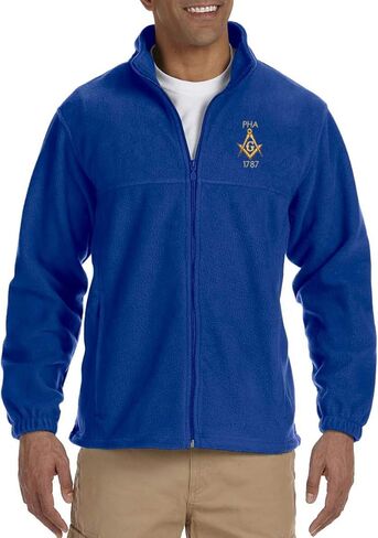 Prince Hall 1787 Embroidered Masonic Men's Fleece Full-Zip Jacket in Saudi Arabia
