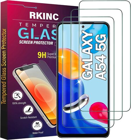 RKINC Screen Protector [3-Pack] for Samsung Galaxy A05, A05s, Tempered Glass Film Screen Protector, 0.33mm [LifetimeWarranty][Bubble-Free][Anti-Scratch][Anti-Shatter] in Saudi Arabia