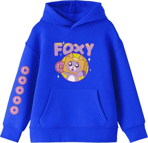 سويت شيرت بقلنسوة للشباب بأكمام طويلة باللون الأزرق الملكي من Bioworld LankyBox Foxy in Kuwait