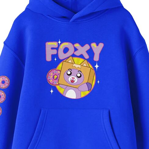 سويت شيرت بقلنسوة للشباب بأكمام طويلة باللون الأزرق الملكي من Bioworld LankyBox Foxy in Kuwait