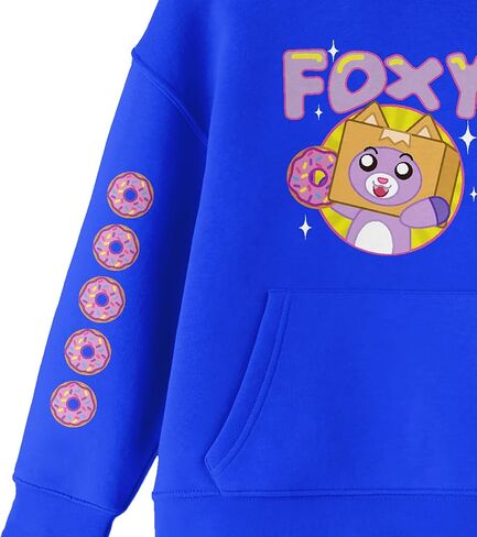 سويت شيرت بقلنسوة للشباب بأكمام طويلة باللون الأزرق الملكي من Bioworld LankyBox Foxy in Kuwait