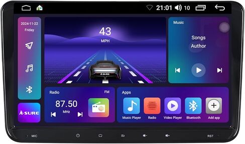 ASURE راديو ستيريو للسيارة مقاس 9 بوصات لسيارة VW Jetta A5/Passat B6/CC/Golf MK5/Beetle/EOS 2005-2010، 4Core 2+32GB وحدة ملاحة GPS للسيارة بنظام Android مع تشغيل لاسلكي، Android Auto، مشغل وسائط متعددة بشاشة تعمل باللمس in Kuwait