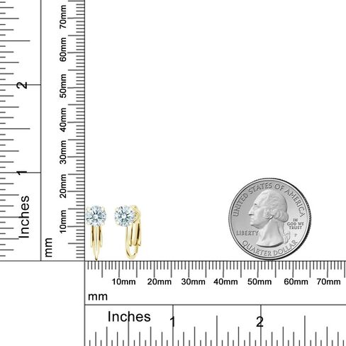 مجموعة أقراط من الفضة المطلية بالذهب الأصفر عيار 18 قيراط من Gem Stone King مرصعة بالزركونيا in Kuwait