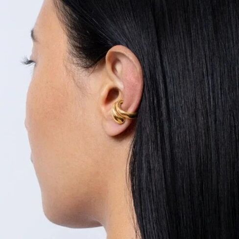 Gold Ear Cuff Earrings for Women, Non-Piercing Ear Cuffs, Clip-On Earrings for Women, Fashion Jewelry, Unique Gifts for Her, Trendy Ear Cuffs for Women in Saudi Arabia