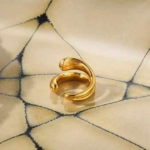 Gold Ear Cuff Earrings for Women, Non-Piercing Ear Cuffs, Clip-On Earrings for Women, Fashion Jewelry, Unique Gifts for Her, Trendy Ear Cuffs for Women in Saudi Arabia