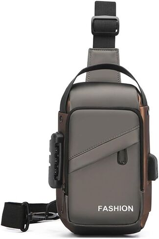 Anti-theft PU Crossbody Bags, Shoulder Bag For Men, Combination Lock Chest Bag in Saudi Arabia