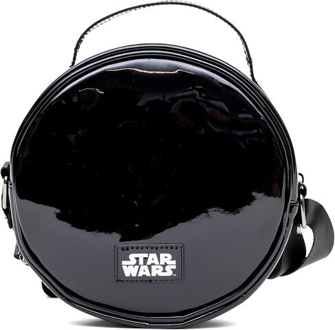 حقيبة كروس دائرية من الجلد النباتي من Star Wars مع أشرطة قابلة للتعديل، مطرزة بشعار Galactic Empire Imperial، باللون الأسود in Saudi Arabia