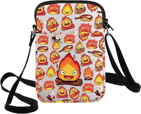 G2TUP Calcifer Anime Crossbody Bag Japanese Calcifer Anime Fans Gift Calcifer's Bed & Breakfast Shoulder Bag Fire Demon Merch in Saudi Arabia