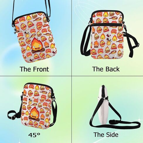 G2TUP Calcifer Anime Crossbody Bag Japanese Calcifer Anime Fans Gift Calcifer's Bed & Breakfast Shoulder Bag Fire Demon Merch in Saudi Arabia