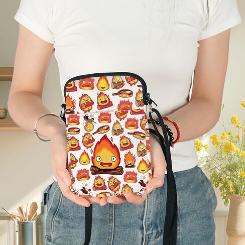 G2TUP Calcifer Anime Crossbody Bag Japanese Calcifer Anime Fans Gift Calcifer's Bed & Breakfast Shoulder Bag Fire Demon Merch in Saudi Arabia