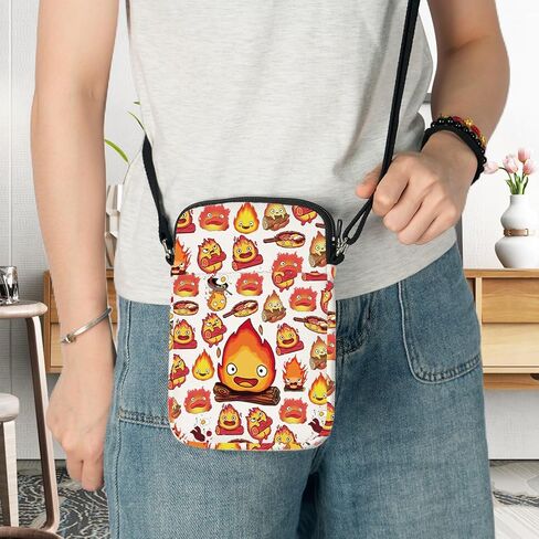 G2TUP Calcifer Anime Crossbody Bag Japanese Calcifer Anime Fans Gift Calcifer's Bed & Breakfast Shoulder Bag Fire Demon Merch in Saudi Arabia