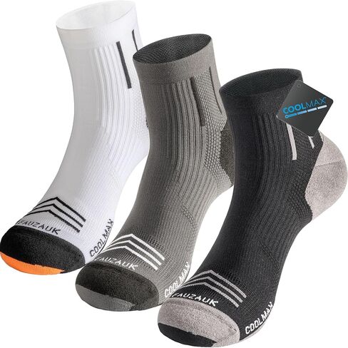 Mens Ankle Running Socks Coolmax Cushion Compression Socks Anti-Blister 3 Pairs Athletic Sock for Hiking Basketball in Saudi Arabia