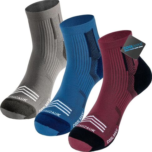 Mens Ankle Running Socks Coolmax Cushion Compression Socks Anti-Blister 3 Pairs Athletic Sock for Hiking Basketball in Saudi Arabia