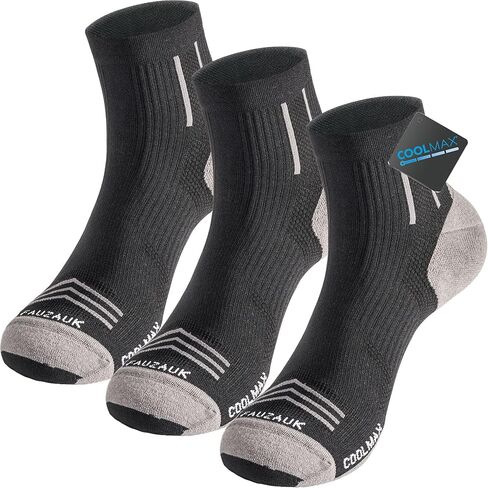 Mens Ankle Running Socks Coolmax Cushion Compression Socks Anti-Blister 3 Pairs Athletic Sock for Hiking Basketball in Saudi Arabia