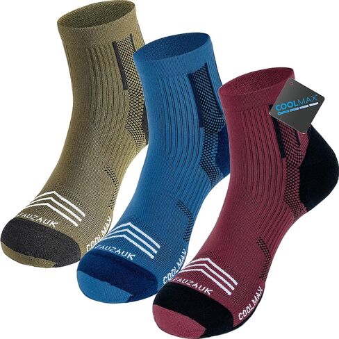 Mens Ankle Running Socks Coolmax Cushion Compression Socks Anti-Blister 3 Pairs Athletic Sock for Hiking Basketball in Saudi Arabia