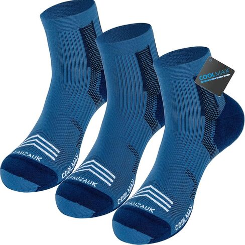 Mens Ankle Running Socks Coolmax Cushion Compression Socks Anti-Blister 3 Pairs Athletic Sock for Hiking Basketball in Saudi Arabia