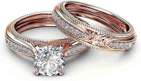 Noble Women Set Rings Cubic Zirconia Finger Accessories for Wedding Ceremony in Saudi Arabia