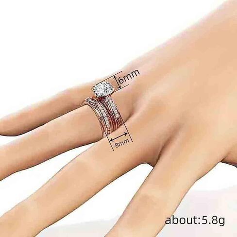 Noble Women Set Rings Cubic Zirconia Finger Accessories for Wedding Ceremony in Saudi Arabia