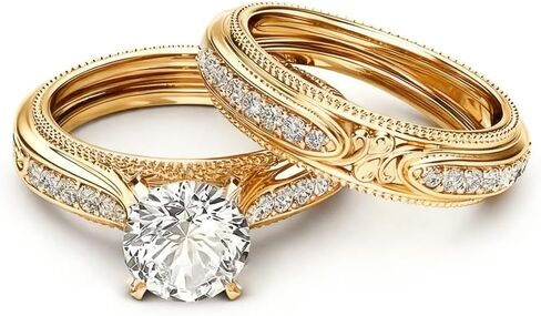 Noble Women Set Rings Cubic Zirconia Finger Accessories for Wedding Ceremony in Saudi Arabia