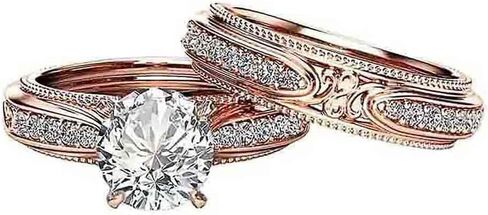 Noble Women Set Rings Cubic Zirconia Finger Accessories for Wedding Ceremony in Saudi Arabia