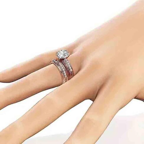 Noble Women Set Rings Cubic Zirconia Finger Accessories for Wedding Ceremony in Saudi Arabia
