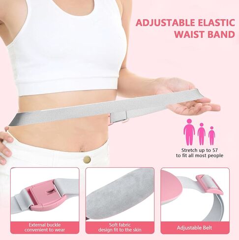 LISACOOL Portable Ccordless Heating Pad for Period Cramps Electric Waist Belt Device Portable Heatings Pad with 3 Heat Levels and 3 Massage Modes Birthday Gifts for Women and Girls (Pink) in Saudi Arabia