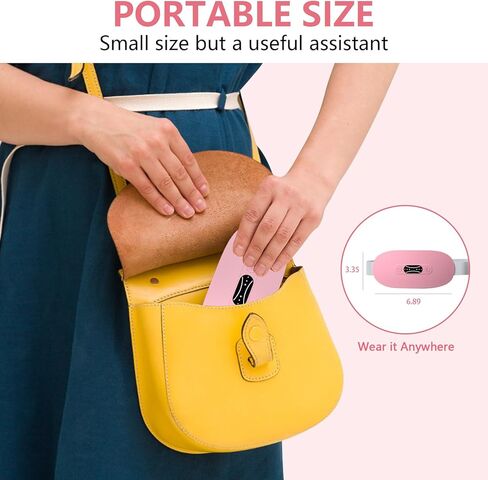 LISACOOL Portable Ccordless Heating Pad for Period Cramps Electric Waist Belt Device Portable Heatings Pad with 3 Heat Levels and 3 Massage Modes Birthday Gifts for Women and Girls (Pink) in Saudi Arabia