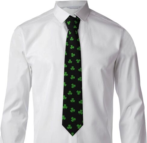 ربطات عنق عيد القديس باتريك للرجال من البوليستر وربطة عنق شامروك لديكور حفلات العطلات in Kuwait