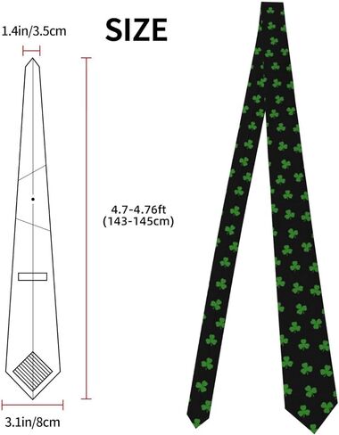 ربطات عنق عيد القديس باتريك للرجال من البوليستر وربطة عنق شامروك لديكور حفلات العطلات in Kuwait