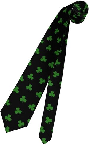 ربطات عنق عيد القديس باتريك للرجال من البوليستر وربطة عنق شامروك لديكور حفلات العطلات in Kuwait