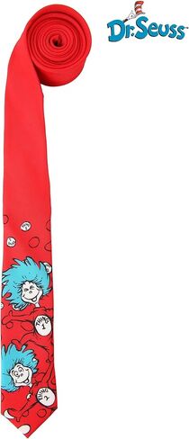 elope Thing 1&2 Character Necktie - 60 Inch Poplin Tie with Printed Graphics, Officially Licensed in Saudi Arabia