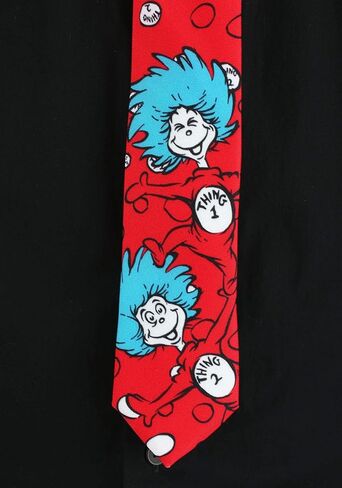elope Thing 1&2 Character Necktie - 60 Inch Poplin Tie with Printed Graphics, Officially Licensed in Saudi Arabia