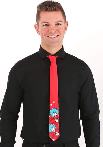 elope Thing 1&2 Character Necktie - 60 Inch Poplin Tie with Printed Graphics, Officially Licensed in Saudi Arabia